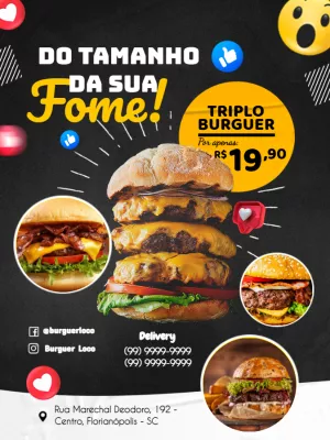 Folheto para Hamburgueria