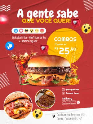 Folheto para Hamburgueria