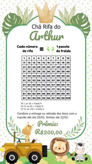 Convite chá de bebê Safari Baby