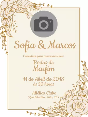 Convite Bodas de Marfim com foto