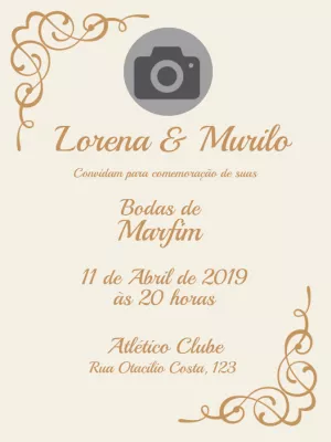 Convite Bodas de Marfim com foto