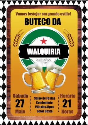 Convite aniversário Boteco