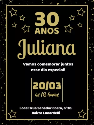 Convite aniversário Estrelas