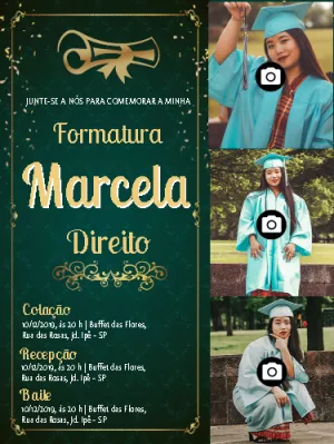 Convite de Formatura em Direito com fotos