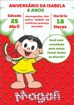 Convite aniversário Magali