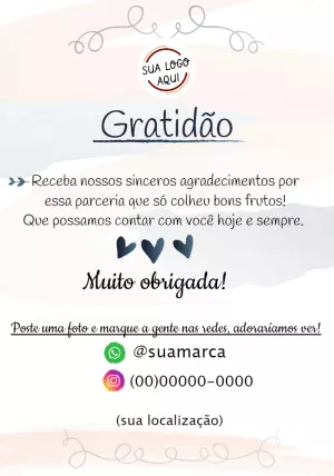 Cartão Obrigado pela Compra
