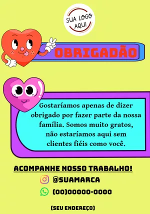 Cartão Obrigado pela Compra