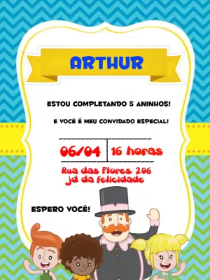 Convite aniversário Mundo Bita