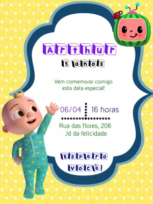Convite aniversário Cocomelon