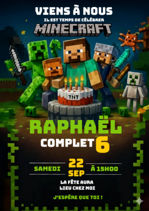 Invitation D'anniversaire Minecraft