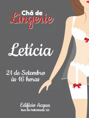 Convite de chá de lingerie