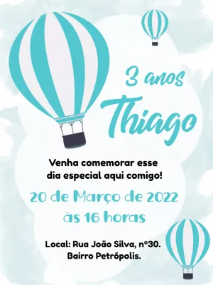 Convite aniversário Balão
