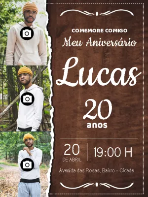 Convite de aniversário com foto
