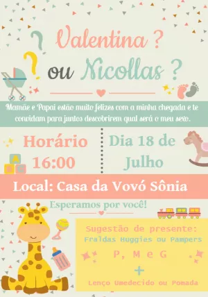 Convite chá revelação Girafa