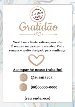 Cartão Obrigado pela Compra