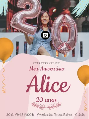 Convite de aniversário com foto