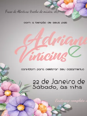 Convite de casamento Floral