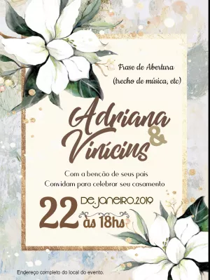 Convite de casamento Floral