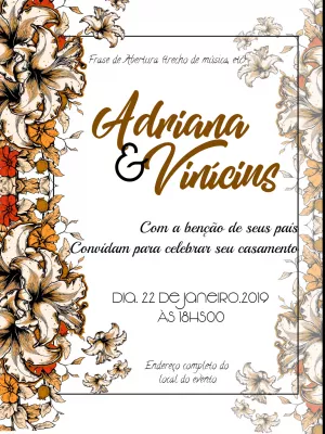 Convite de casamento Floral