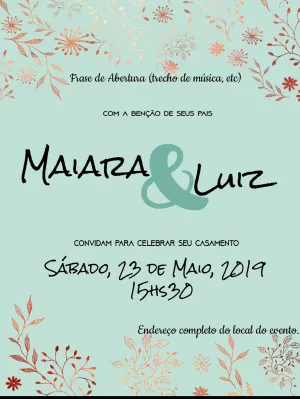 Convite de casamento Floral