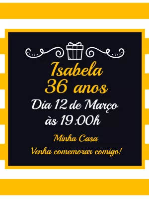 Convite de aniversário minimalista