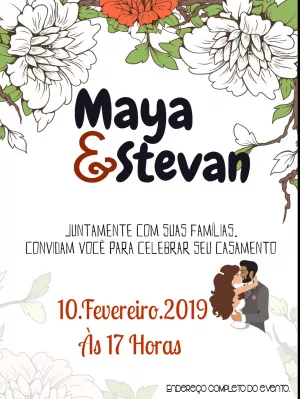 Convite de casamento Floral