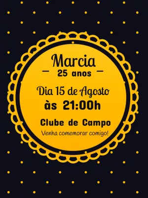 Convite de aniversário opá - bolinhas