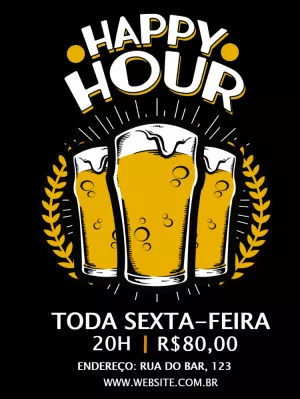 Convite Happy Hour cerveja