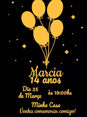 Convite de aniversário balões