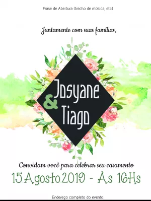 Convite de casamento Floral