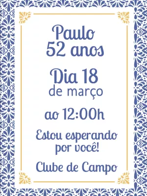 Convite de aniversário arabescos