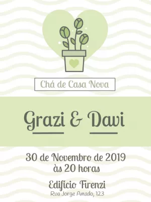 Convite de chá de casa nova