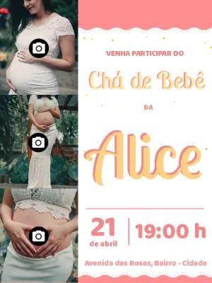 Convite de chá de bebê com fotos