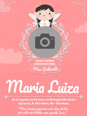 Convite de Batizado com foto