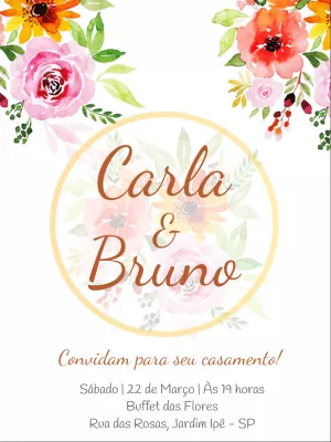 Convite de casamento floral
