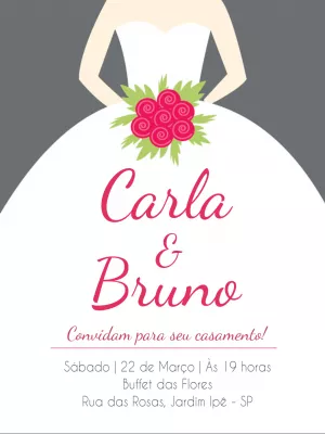 Convite de casamento elegante - noiva