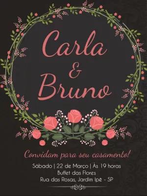 Convite de casamento floral