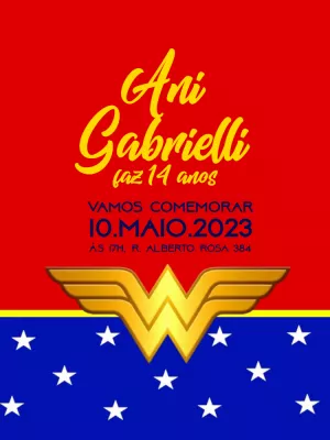 Convite de aniversario Mulher Maravilha