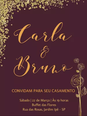 Convite de casamento elegante