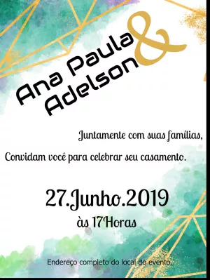 Convite de casamento Aquarela