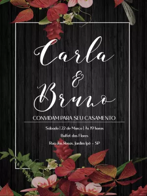 Convite de casamento outono