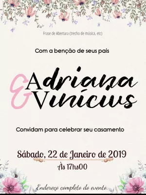 Convite casamento Floral