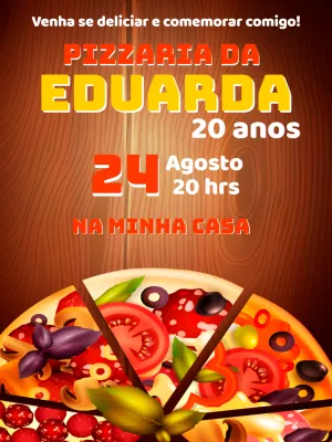 Convite de aniversário Pizzaria