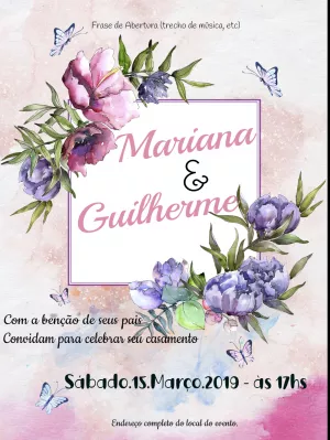 Convite de casamento Floral