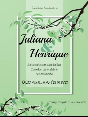 Convite de casamento Floral
