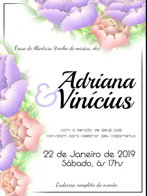 Convite de casamento Floral
