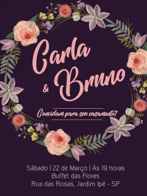 Convite de casamento floral