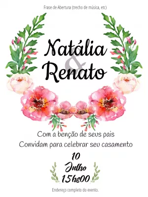 Convite de casamento Floral