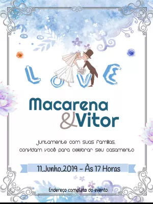 Convite de casamento Romântico