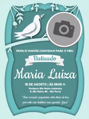 Convite de Batizado com foto